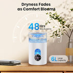 Humidifiers for Bedroom Large Room Home - GloryAir 6L Quiet Top Fill Cool & Warm Mist Humidifier with Smart Humidity Control, Remote Control, 7-Color Light, Humidistat, Oil Diffuser for Plants & Baby