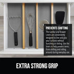 GORILLA GRIP powerGRIP Drawer Shelf and Cabinet Liner, Thick Strong Hold, Non-Adhesive Liners Protect Kitchen Cabinets and Cupboard, Bathroom Drawers, Easy Install, Breathable Mat, 20" x10', Gray