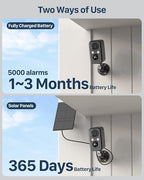 IHOXTX Security Cameras Wireless Outdoor: Cameras for Home Security WiFi Camera with Solar Panel Battery Powered Surveillance System Kit Motion Sensor Alarm Floodlight Night Vision IP66 Waterproof
