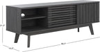 SAFAVIEH ESMA TV Stand for up to 65" Flatscreen – Distressed Black, Sliding Doors with Interior Storage, Entertainment Media Console (MED9640E)