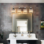 FDPBY Vanity Lights 4-Light Modern Crystal Vanity Light Sand Black Bathroom Light Fixtures Over Mirror Crystal Bathroom Vanity Lighting Fixtures