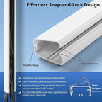 Cord Cover Wall 32in, TV Cord Hider for Wall Mounted TV, Large Cable Hider Kit for 3-6 Cords, Wire Management Raceway, White Wire Hider Concealer, 2 x L15.8in, W1.5in H0.75in