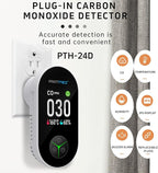Protmex Carbon Monoxide Detector Plug in Wall, 3-in-1 Co Detector Monitor Air Quality with Temperature Humidity Sensor, Portable CO Meter Easy to Read & Install, for Home/Hotel/RV