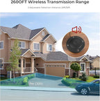 eMACROS Single Base Station Long Range Solar Wireless Driveway Alarm & Detector-Security Alert System-Monitor & Protect Outside Property (Incompatible with APP), Plug in to Use