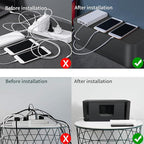 Cord Organizer Box, Cable Hider for Power Strips, Surge Protector, Extension Cord and Wire Management, Cable Management Box (2PCS/Large and Medium Size/Black)