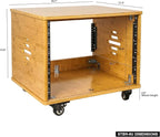 Sound Town DIY 8U Solid Carbonized Bamboo Studio Rack w/ 16" Depth, Ventilation, Rubber Feet, Casters for Recording Room, PA/DJ Equipment, Home Audio (STBR-8UW)