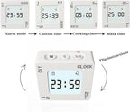 Excellent Home & Office Timer with Clock, 5, 15, 25 and DIY Custom Set Time Minutes Preset Countdown Timer, Easy-to-Use Time Management Tool (White), G400