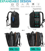 50L Carry on Travel Backpack, Expandable Airline Approved Backpacks with 3 Packing Cubes Fit 17.3 inch Laptop Suitcase backpack for Men Women(Black)
