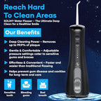 SOLIHY Cordless Water Flosser, Water Dental Flosser, Rechargeable Irrigation Cleaner,4 Modes Portable Water Flosser with 5 Nozzles, Water Flossers for Teeth, Dental Tools (Black)