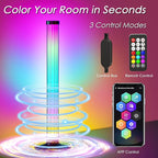 360° Smart Light Bar, Crystal Ambient Mood Light with 16 Million Colors, 213 Preset & 8 Scene Modes, Music Sync, Sound Active, 3 Modes Control RGB & IC Colorful Backlight for TV/Monitor/Gaming/Room