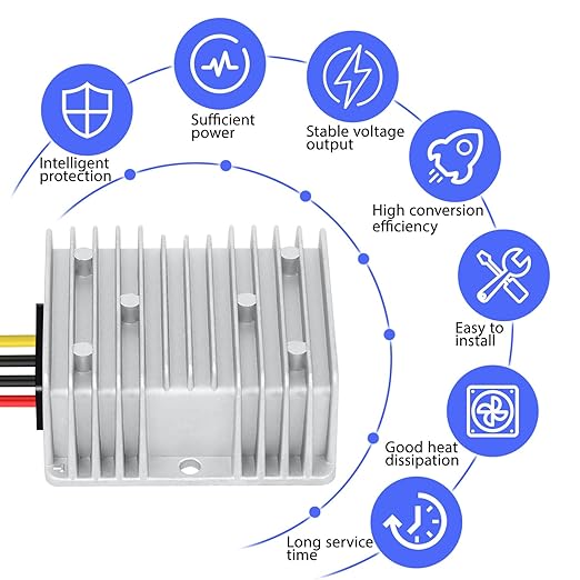 LeMotech DC 12v to 24v Converter 10A 240W Step Up Converter Voltage Reducer IP68 Waterproof Transformer for Golf Cart Truck Boat Vehicle