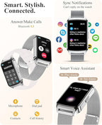 Fitness Tracker Watch for Women Men, Step Counter Compatible with iPhone Android, IP68 Waterproof Activity Tracker with Sleep Monitor, 110+ Sports Pedometer (Minimalist, Cold Steel Silver, 1.57)