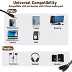ONXE 2-Pack Gold Plated 3.5mm Stereo Jack Splitter Cable Adapter Connectors ,3.5mm Male To 2 X Female - for Connecting External Speakers or Use Both Output for Speakers For Ipod, Mp3 Player