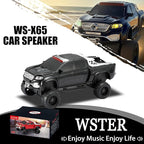 WSTER WS-X65 Pickup Truck Replica Bluetooth Speaker – HD Sound, FM Radio, TWS Stereo, LED Party Lights, USB/TF Playback, Built-in Mic – Cool Portable Car Design Speaker for Outdoors & Home (Black)
