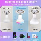 HYDONG Smart Light Bulbs，BR30 Smart Bulbs Compatible with Alexa，Flood Light Bulbs 10W 900LM,RGBCW Color Changing Light Bulb，2.4Ghz WiFi Bulb,APP Dimmable E26 Base,4Pack
