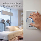Herdio 100W Volume Control Knob for Speakers, Flush in Wall Volume Controller with 3 Independent Plate, Precise Sound Adjustment with 12-Position, Wide Compatibility for Home Audio Volume Adjustment