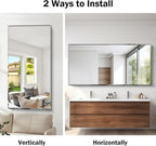CILIBER Beveled Bathroom Mirror, 30x60 Large Frameless Mirrors for Over Sink, Upgraded Shatterproof Beveled Frameless Vanity Mirror for Bathroom,Bedroom,Living Room and Entryway