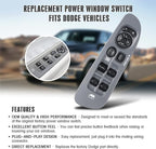 Master Power Window Switch and Bezel 56049805AB for 2002-2009 Dodge Ram 1500 2500 3500, 2001-2004 Dodge Dakota, 2001-2003 Dodge Durango,2005-2009 Dodge Sprinter 2500 3500 (Gray)
