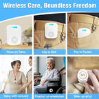 Daytech Caregiver Pager Wireless Call Button for Elderly at Home Life Alert Systems for Seniors/Patient/Disabled 300+ Feet 1 Portable/Vibration Receiver & 1 Emergency Button