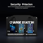 Wall Mounted 8 Port Charging Station with Fast Charigng Cables – Multi Device Charging Dock for Office, Hotel & Public Spaces | Compatible with iPhone ipad Smartphone Tablets Android Port (Black)