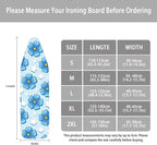 ZCFYGDX Ironing Board Covers Butterfly Blue Flower Print Lightweight & Breathable Anti-Slip & Wear-Resistant (14 x 45 in) Hook & Loop Elastic Edge Easy to Install, Scorch Resistant Decor Size-S