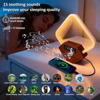 Xunhomon Sunrise Alarm Clock for Bedrooms Heavy Sleepers 15 Sleep Sounds White Noise Machine Baby/Adults 3 Color Table Lamp 10 Ringtones with PD22.5W USB C Fast Charger Birthday Gifts for Women