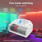 GLEDOPTO ZigBee 3.0 Pro Mini LED Strip Controller 5 Modes in 1 RGBCCT RGBW RGB CCT WWCW Dimmer DC12-24V APP Voice Control Work with Hu/e ZigBee2mqtt Conbee II Home Assistant Alexa (Hub Required)