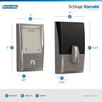 Schlage Encode Smart WiFi Deadbolt Lock for Front Door - Keyless Entry with App or Touchscreen - Works with Alexa, Hey Google, & Airbnb - Create Codes for Guests - Satin Nickel Silver