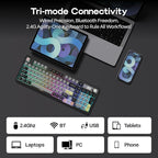 EPOMAKER TH99 PRO 96% Mechanical Keyboard with Screen & Knob, 10000mAh, 2.4Ghz/BT, Hot Swap, Custom Driver, RGB Backlight, PBT Keycap, Wireless Gaming Keyboard for PC/Mac (Black, Sea Salt Silent)