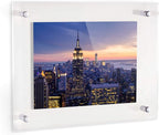 ArtToFrames 10x20 Inch Double Panel Floating Acrylic Picture Frame (Full Frame is 14x24) comes with Chrome Standoff Hardware, Made in the USA, 5 Pack