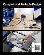 270W USB C Charger Block, Rocoren 6 Port Multi USB-C Charging Station,100W PD Fast USBC Gan Charger Station Hub Dock for Multiple Devices, Laptop Type C for MacBook/iPhone 17/iPad/Galaxy S25 (Black)