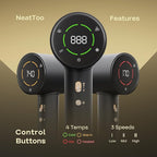 NeatToo Turbo Pro Hair Dryer | 3 Speed Settings with LCD Display | 500M Negative Ions for Smooth Shine | 160,000 RPM Brushless Motor | 1500W Fast Drying, Low Noise & Lightweight Blow Drye