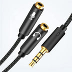 HIEbee 2 in 1 3.5mm Headphone Splitter Adapter (Microphone + Audio) Female to Male&Male to Female Stereo Jack Y Cable Compatible for PS4,PS5,Nintendo Switch,Phone,Laptop(3 in 1 Pack)