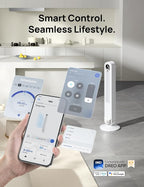 Dreo Smart Tower Fan for Bedroom, Floor Standing Bladeless Oscillating Fan with Remote, 9 Speeds, 4 Modes, 12H Timer, for Indoor Bedroom Home Office, WiFi Voice Control, Cruiser TF518S