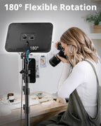 UBeesize LED Video Light Kit, Photography Lighting, 13" Studio Lights with 65" Tripod Stand and Phone Holders, Podcast Lighting for Video Recording, Make up, Live Streaming, Tiktok, YouTube