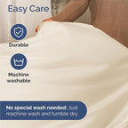Queen Size 4 Piece Sheet Set - Comfy Breathable & Cooling Bed Sheets Set - Hotel Luxury Bedding for Women, Men, Kids, Teens, Boys & Girls - Deep Pockets, Soft and Wrinkle Free - Oeko-Tex - Off White