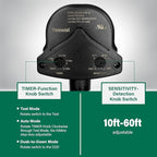 TREEWELL 240-Degree Replacement Motion Detector, Adjustable Time & Detection Sensitivity Up to 60 Feet Range, 3 Working Modes Pir Motion Sensor for Security Floodlight, Black, UL Listed