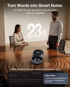 RecDot AI Voice Recorder Earbuds, viaim AI Meeting Assistant with Transcription, 78 Languages, FlashRecord, to-Do Lists & Summaries with viaim AI, 48dB ANC for Meetings, Interviews & Lectures, Black