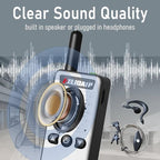 ELIDAIP T-M2 Super Mini Walkie Talkie for Adult Kids,Rechargeable Portable FM Transceiver,Small Two Way Radio for Supermarket,Hotel,Outdoor Sport,Hiking,Camping,Indoor,Family Trip,White 1 Pack