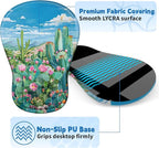 YIWEI Ergonomic Mouse Pad with Wrist Rest - Comfortable Office Mousepad with Memory Foam Wrist Support for Carpal Tunnel Relief, Mouse Pads with Non-Slip Base for Gaming and Home (Cactus)