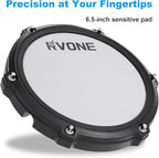 RVONE Electric Drum Set with Kick Hammer Pedal, Electronic Drum Kit for Kids Adult Beginner with 150 Sounds, 10" Cymbals, 4 Quiet Mesh Pads, all-in-one drum set with Throne, Headphones, Sticks