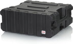 Gator Cases Pro Series 4U Rolling Rack Case with 19" Depth, Tow Handle & Recessed Wheels, Roto Molded Made in USA (G-PROR-4U-19)