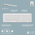 Logitech Signature Slim K950 Wireless Keyboard, Sleek Design, Switch Typing Between Devices, Quiet Typing, Bluetooth, Multi-OS, Windows, Mac, Chrome - Off-White