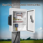 Outdoor Electrical Box, Cold-Rolled Steel Plate, Aluminum Alloy Back Beam, One-Piece Ventilation Design, IP65 Waterproof, Wall/Pole Mounted (17.6" x 13.8" x 7.9")