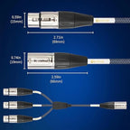 XLR Splitter Cable, Devianl XLR y Splitter 3 Female to 1 Male, Balanced Dual Female to Male Microphone Cord Adapter Combiner, 6 FT