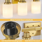 DIKAIDA 6 Light Gold Bathroom Vanity Light, Gold Bathroom Light Fixtures, 38" Modern Brushed Gold Vanity Lighting Fixtures for Bathroom Over Mirror, Gold Sconces Wall Lighting for Bedroom Living Room