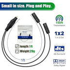 1x2 Digital Audio Splitter, Toslink Digital Fiber Optic Audio Splitter 1 Male Input 2 Female Output (for Home Theatre, Xbox, PS3/PS4)