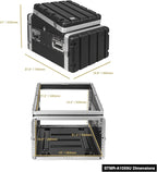 Sound Town Lightweight and Compact 6U ATA ABS Rack Case, with Slant Mixer Top, 21" Depth, 10U Top and 6U Side Spaces (STMR-A10X6U)