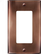 ENERLITES Decorator Switch or Outlet Metal Wall Plate, Stainless Steel Outlet Cover, Corrosion Resistant, Size 1-Gang 4.50" x 2.76", Stainless Steel 201, 7731-AC, Antique Copper
