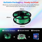 Flashforge 3D Printer Filament Silk PLA 1.75mm 1kg Spool-Dimensional Accuracy +/- 0.02mm (Green)